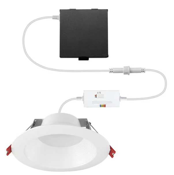 6-Inch Canless Slim Recessed Downlight with Deep Baffle and 5CCT - Lumens Depot