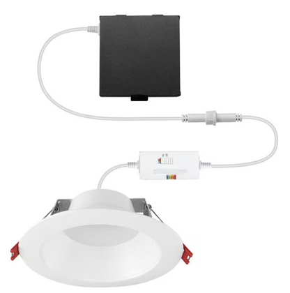 6-Inch Canless Slim Recessed Downlight with Deep Baffle and 5CCT - Lumens Depot