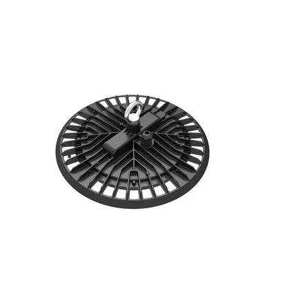 150W LED Round High Bay Light - 17250 Lumens - 5000K - 120V - DOB Technology - IP65 Waterproof - UL Listed - Black Housing