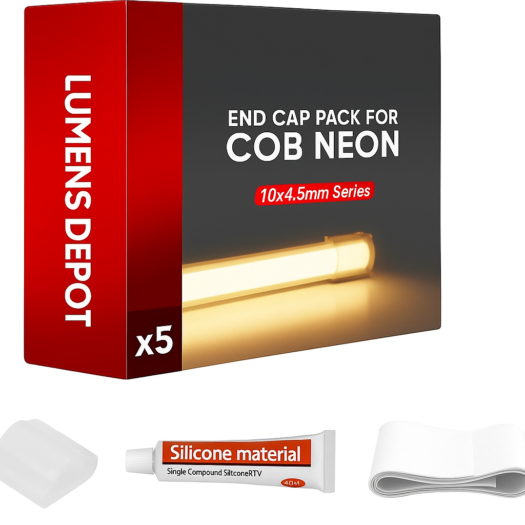 End Cap Pack for 120V Flexible COB LED Neon Rope Light 10x4.5mm - Lumens Depot