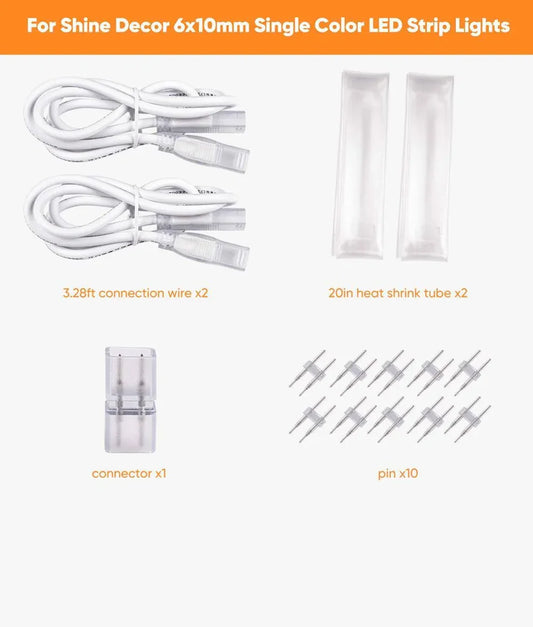 ProSelect 110V LED Strip Light Connector Kit (6x10mm)