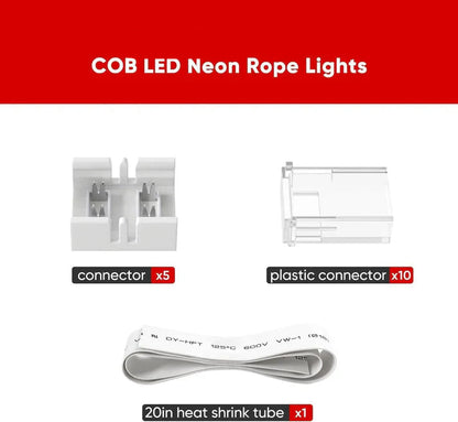 120V 10x4.5mm COB LED Neon Rope Light Connector Kit - Lumens Depot