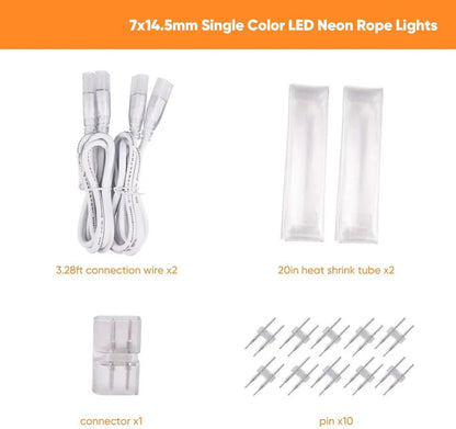 LED Neon Light Strip Connector Kit - 110V, 7x14.5mm - ProSelect Neon - Lumens Depot