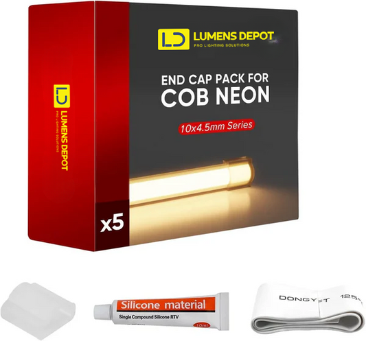 End Cap Pack for 120V Flexible COB LED Neon Rope Light 10x4.5mm - Lumens Depot