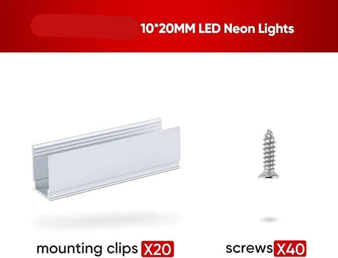 Extra Mounting Pack for 110V 10x20mm RGB Eco Neon Light - Lumens Depot