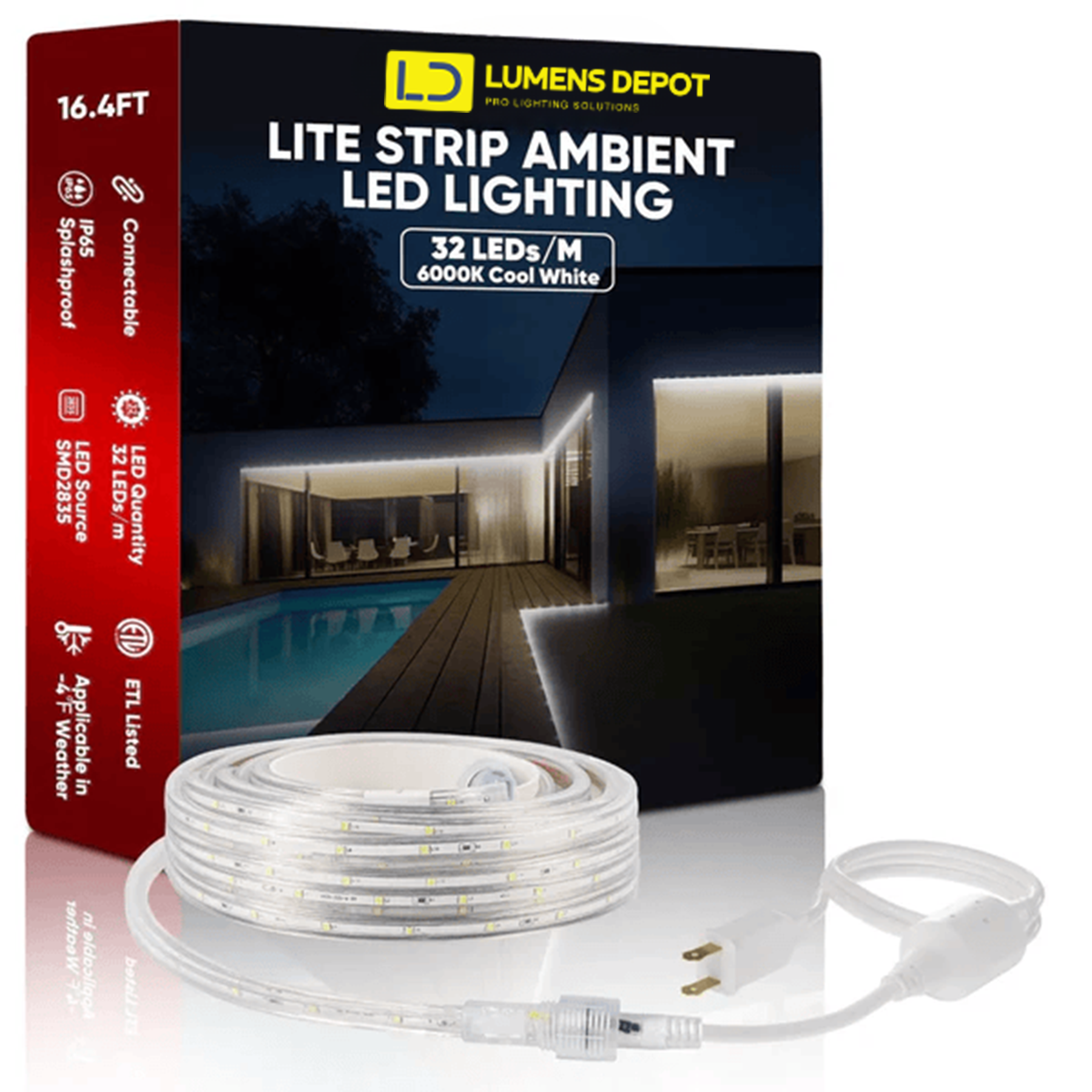 Extra Power Cord Pack for 110V 7x10mm Lite Strip LED Lights - Lumens Depot
