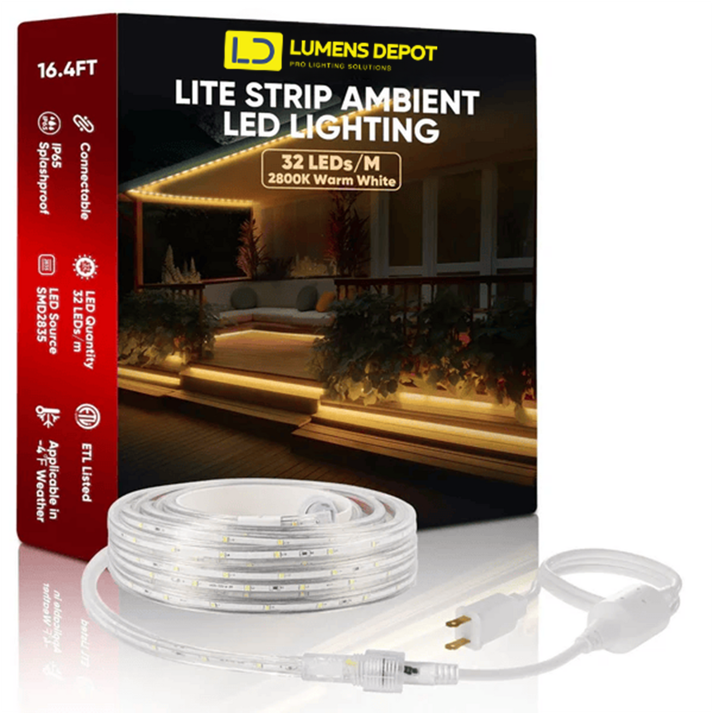 Extra Power Cord Pack for 110V 7x10mm Lite Strip LED Lights - Lumens Depot