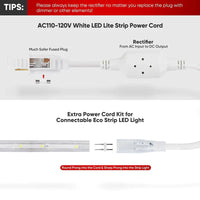 Extra Power Cord Pack for 110V 7x10mm Lite Strip LED Lights