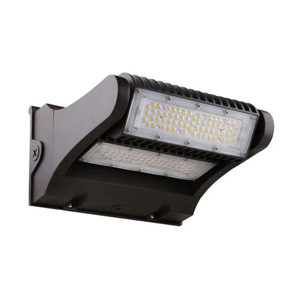 LED Rotatable Wall Pack – Adjustable 80W-100W-120W - 10,400-15,600 Lumens - 5000K Daylight - IP65 Waterproof - 100-277V - UL & DLC Listed - Bronze Housing