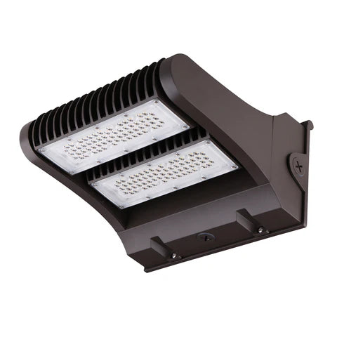 LED Rotatable Wall Pack – Adjustable 80W-100W-120W - 10,400-15,600 Lumens - 5000K Daylight - IP65 Waterproof - 100-277V - UL & DLC Listed - Bronze Housing