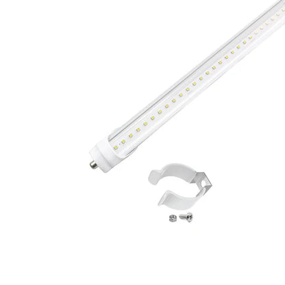 8FT LED T8 Tube - 60W - 7800 Lumens - 6500K Cool White - Clear Lens - Double-Ended Power - ETL Listed