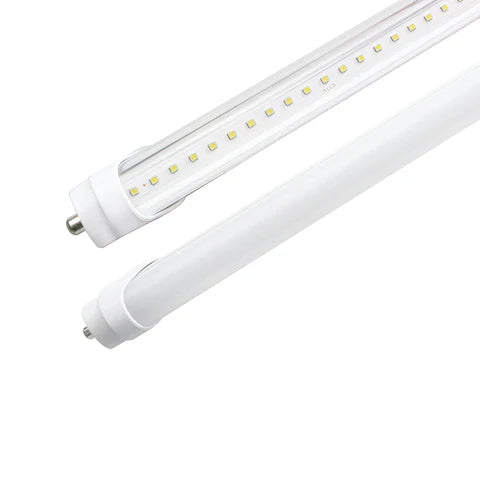 8FT LED T8 Tube - 60W - 7800 Lumens - 6500K Cool White - Clear Lens - Double-Ended Power - ETL Listed