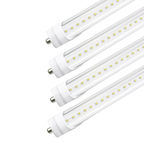 8FT LED T8 Tube - 60W - 7800 Lumens - 6500K Cool White - Clear Lens - Double-Ended Power - ETL Listed