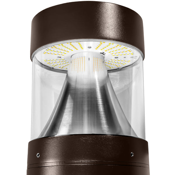 LED Bollard Light – 24W/19W/14W Round Pole - Wattage & Color Selectable - Outdoor Pathway Lighting - Lumens Depot