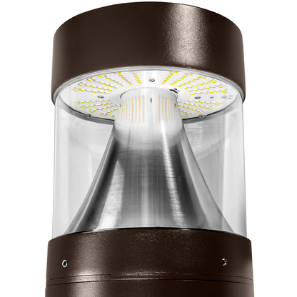 LED Bollard Light – 24W/19W/14W Round Pole - Wattage & Color Selectable - Outdoor Pathway Lighting - Lumens Depot