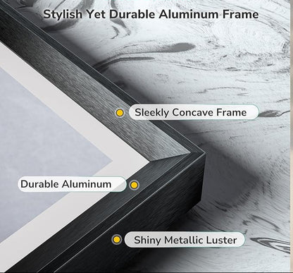 40x30 Black Frontlit LED Bathroom Mirror with 3 CCT – Dimmable - Anti-Fog - Metal Frame - Lumens Depot