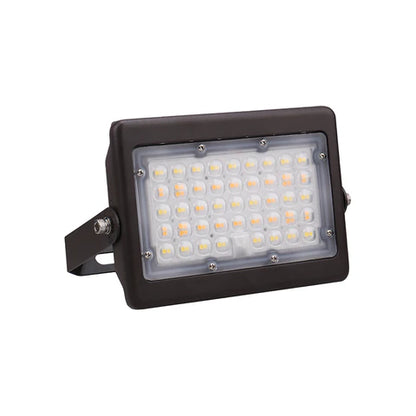 2nd Gen 50W LED Flood Light – U-Shaped Bracket - Bronze Housing – High Lumen Outdoor Security & Area Lighting - Lumens Depot