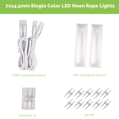 LED Neon Light Strip Connector Kit - 110V, 7x14.5mm - ProSelect Neon - Lumens Depot