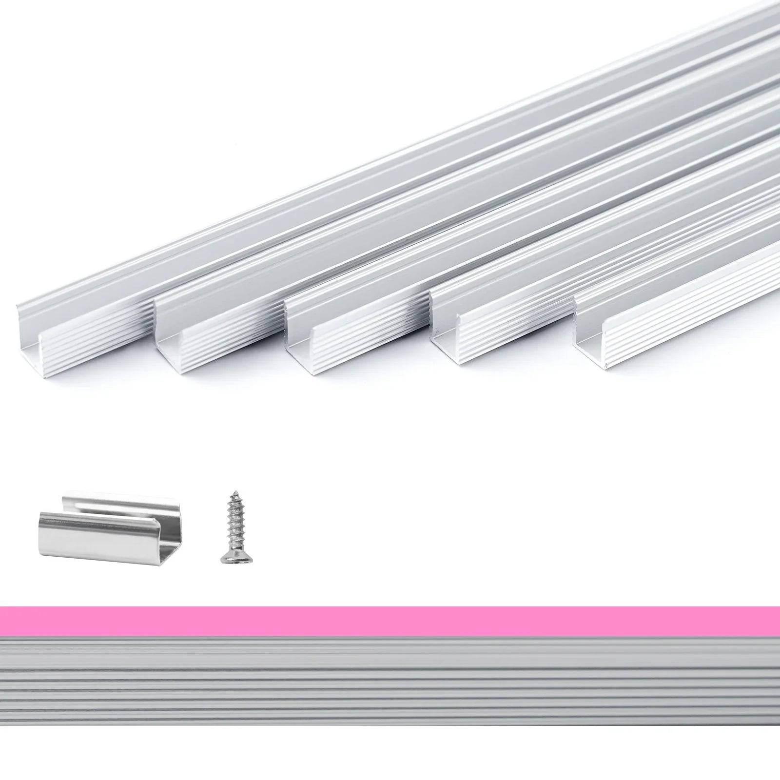 3.3FT Aluminum Channel Track for 12V/24V Silicone Neon LED Strip Lights - Lumens Depot
