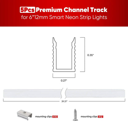 3.3FT Aluminum Channel Track for 12V/24V Silicone Neon LED Strip Lights - Lumens Depot