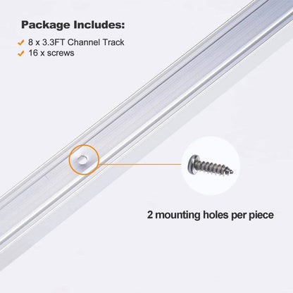 8-Pack 3.3FT Aluminum Track for 110V LED Neon Light (Single Color) - Lumens Depot