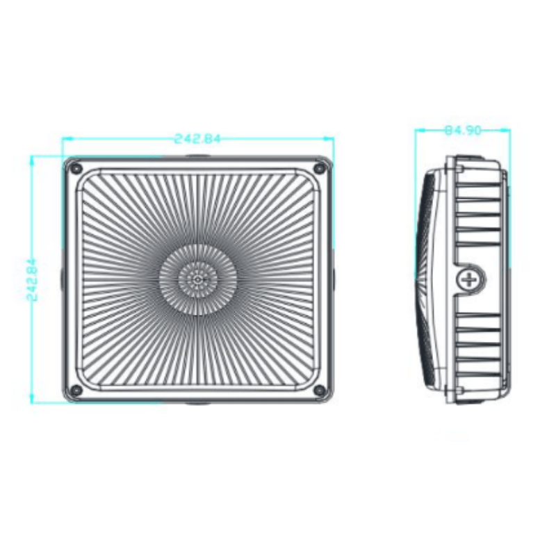 High-Performance 70W LED Canopy Light - 9000 Lumens, 5000K Daylight White - Metal Halide 250W Replacement - Energy-Efficient Outdoor Lighting Fixture - Lumens Depot