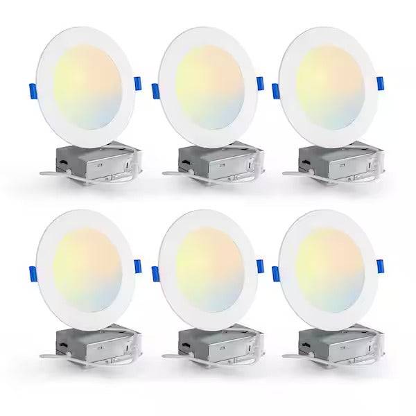 4 Inch 10W Energy Efficient LED Can less Downlights- 120VAC ,5 Adjustable CCT(2700K/3000K/4000K/5000K/6000K)-ETL & Energy Star Certified - Lumens Depot
