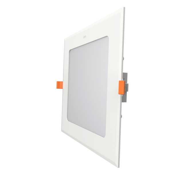 6 Inch Slim Flat Panel Square LED Downlight 5CCT 2700K-6000K Tunable 12W 900lm White ETL Listed - Lumens Depot
