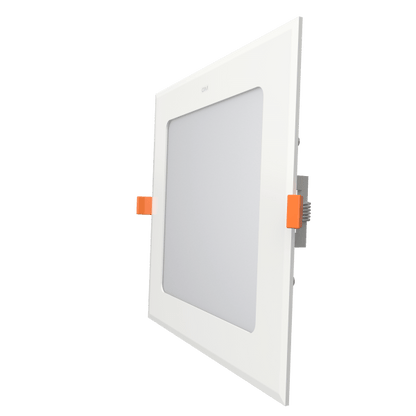 6 Inch Slim Flat Panel Square LED Downlight 5CCT 2700K-6000K Tunable 12W 900lm White ETL Listed - Lumens Depot