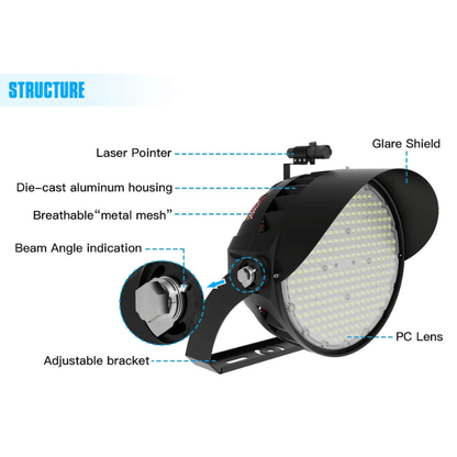 600 Watt Energy-Efficient and Durable LED Sports Flood Light for Versatile Outdoor Lighting Solutions - 81,953 Lumens - Lumens Depot