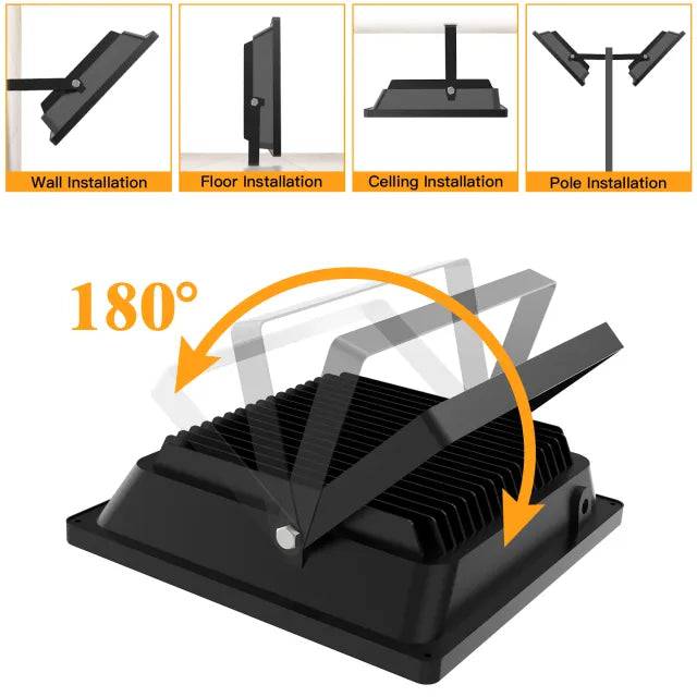 100W LED Flood Light, 5000K Daylight White, 14000 Lumens, IP65 Waterproof, 120° Beam Angle, 120V AC - Lumens Depot