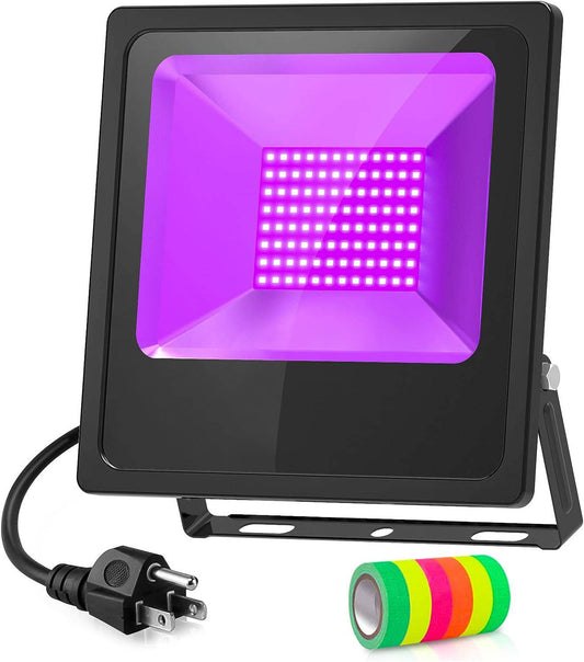100W LED UV Black Light Flood Light for Mesmerizing Glow Effects - Ideal for Neon Colors, Reactive Pigments, and Fluorescent Artistry - Lumens Depot