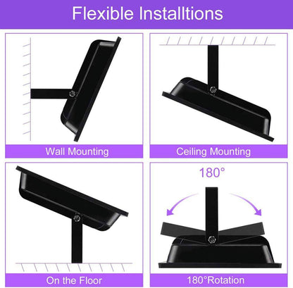 100W LED UV Black Light Flood Light for Mesmerizing Glow Effects - Ideal for Neon Colors, Reactive Pigments, and Fluorescent Artistry - Lumens Depot
