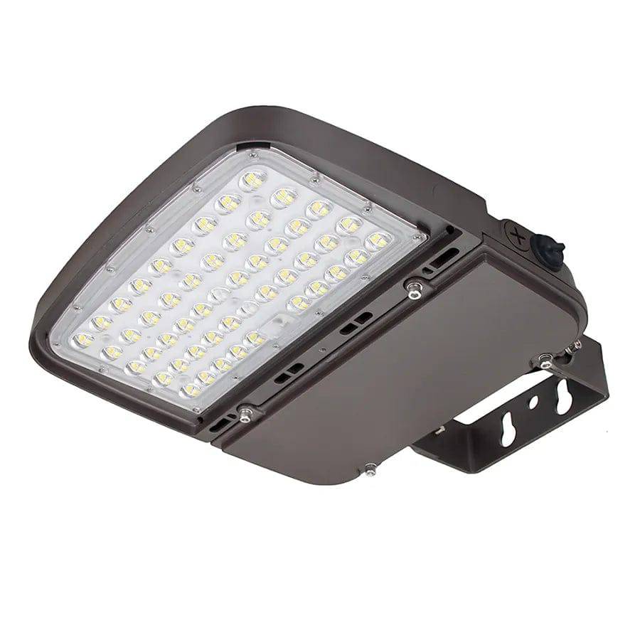 240 Watt Tunable LED Shoebox Light with Photocell, 5000K, 1-10V Dimmable, 100-277V AC, Brown Finish, Arm Bracket for Trunnion Mount - Lumens Depot