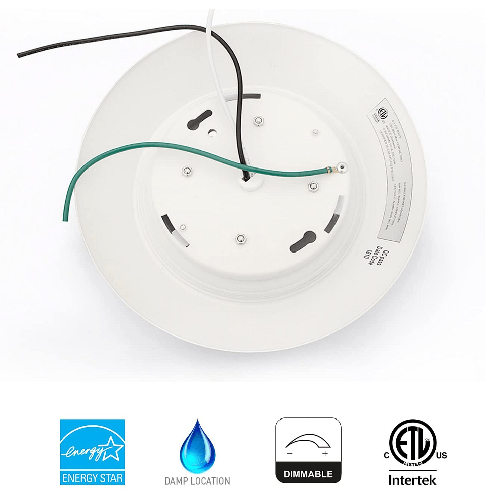 6" inch, Selectable 5 CCT, LED Flush Mount, 15W, 1200 LM, 120V, ETL, Energy Star Listed, For Homes, Offices, Kitchens, Hallways, Basement - Slim Recessed Lighting - Lumens Depot