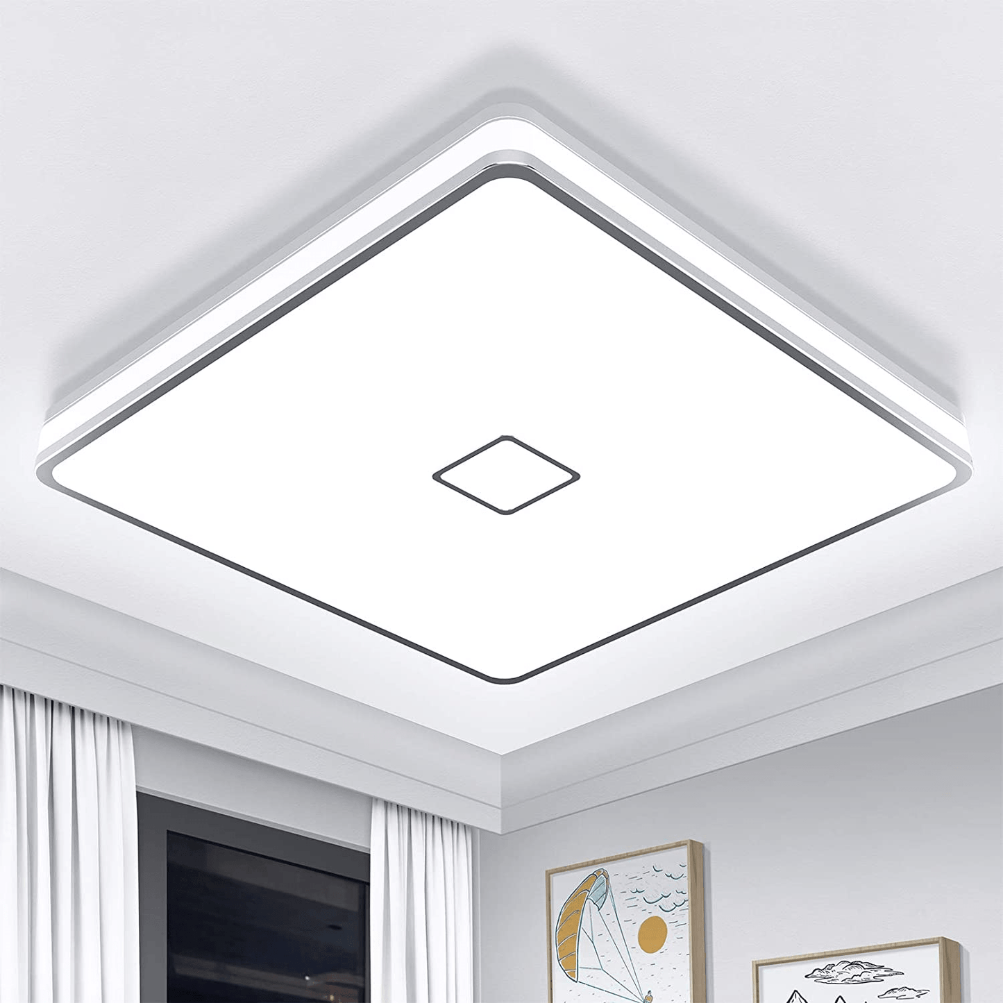 Elevate Your Indoor Space with Powerful 12.8 Inch Square LED Flush Mount Ceiling Lights - 24W, 2050LM, IP44 Rated for Durability and Style - Lumens Depot