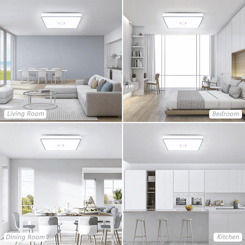 Elevate Your Indoor Space with Powerful 12.8 Inch Square LED Flush Mount Ceiling Lights - 24W, 2050LM, IP44 Rated for Durability and Style - Lumens Depot