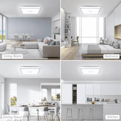 Elevate Your Indoor Space with Powerful 12.8 Inch Square LED Flush Mount Ceiling Lights - 24W, 2050LM, IP44 Rated for Durability and Style - Lumens Depot