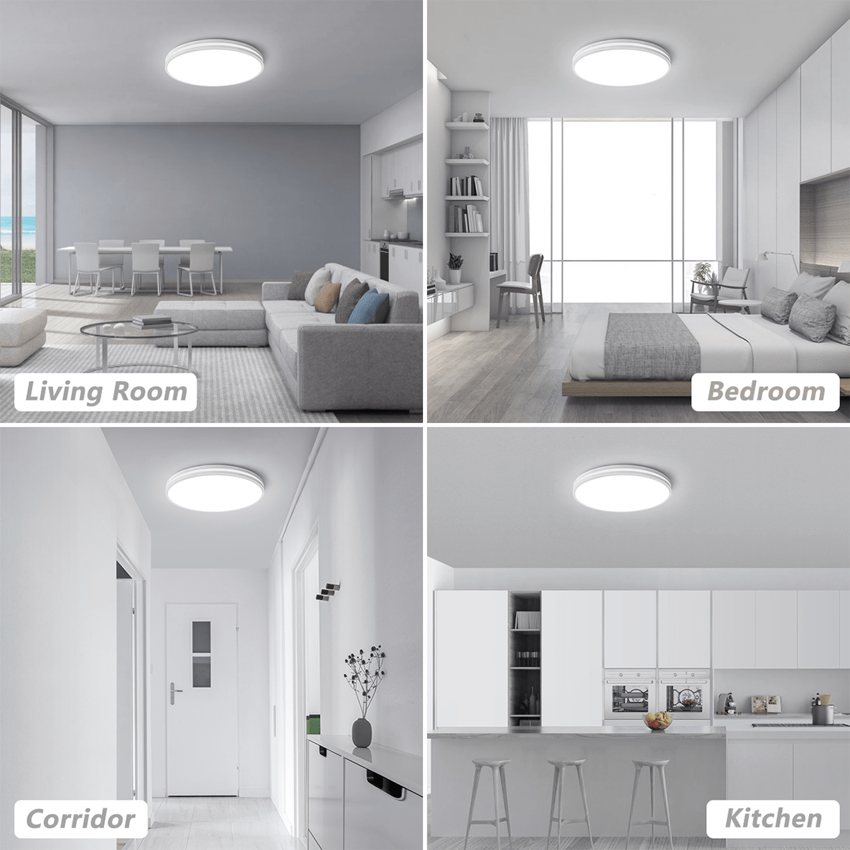 Flush Mount Ceiling Light - 10.2 inches- Square, 20W, 1850LM, IP44 Waterproof, 5000K Daylight White - Ideal for Home and Office Lighting - Lumens Depot