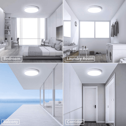 Upgrade Your Indoor Space with a Modern 12.6" Round LED Flush Mount Ceiling Light - 24W, 2250LM, IP44 Waterproof, 5000K Cool White - Lumens Depot