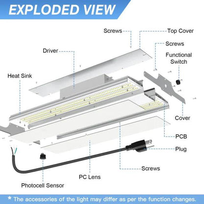 1.8ft LED Linear High Bay Light - (200W/240W/300W) Selective Wattage and CCT (3000K/4000K/5000K) - 45000 Lumens - Lumens Depot