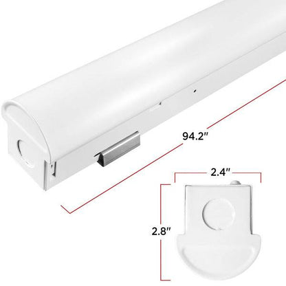 8ft LED Linear Strip Light - 80W Tunable and 12000 Lumens, 3500k/4000k/5000k CCT Adjustable, 0-10V Dimmable- UL &DLC Listed - Lumens Depot