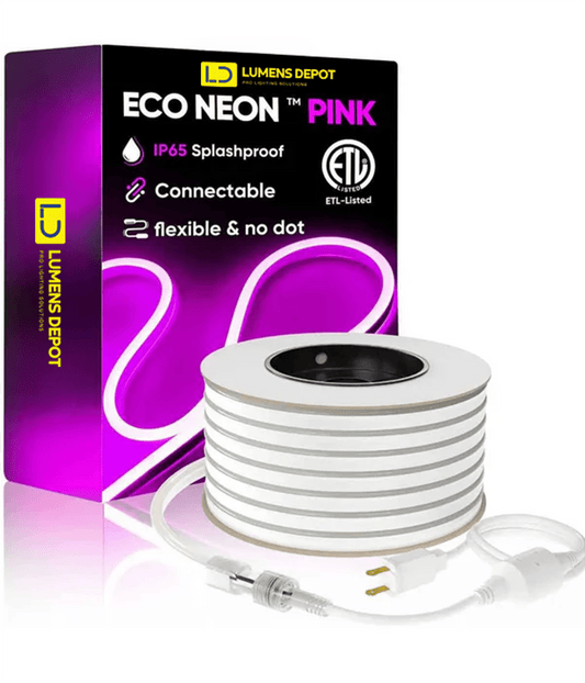 110V Energy-Efficient Pink LED Neon Rope Light, Medium-Priced, 189 Lumens/M - Lumens Depot