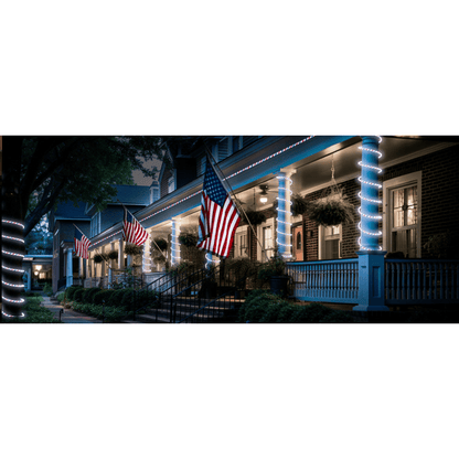 110V Red, White, and Blue Patriotic Rope Light - 11000K LED - Lumens Depot