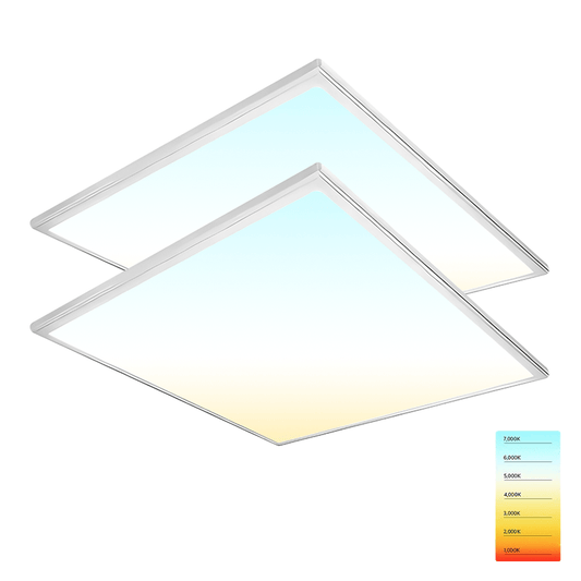 2x2 LED Panel Light, 20W/30W/40W (wattage Adjustable) and CCT (3500K/4000K/5000K) with 130LM/Watt, 0-10V Dimmable, Backlit - ETL & DLC Premium - Lumens Depot