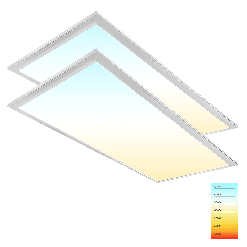 2x4 LED Flat Panel Light – 30W-72W Selectable Wattage & 3000K-6500K CCT, 9000 Lumens,Back-lit Recessed Fixture with Dip Switch & 0-10V Dimming - Lumens Depot