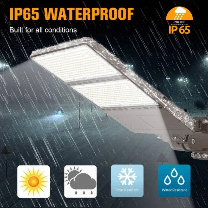 320W LED Pole Light With Built In Dusk to Dawn Sensor, 5000K and 48,518 Lumens, AC100-277V, 0-10V Dimmable LED Parking Lot Light - Lumens Depot