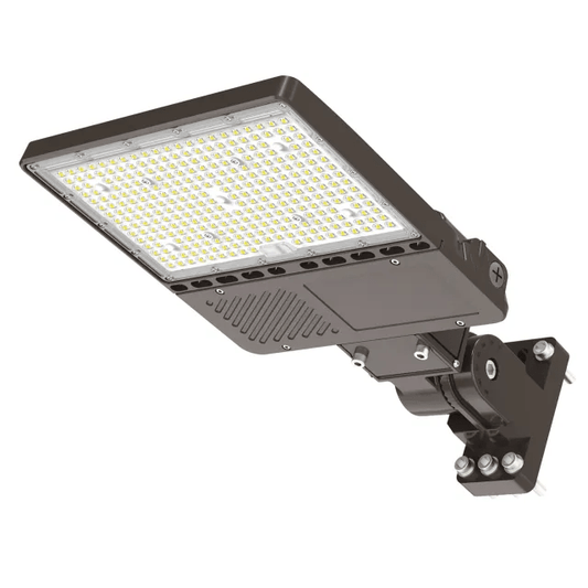150W LED Shoebox Pole Light with Built in Photocell- Wattage Tunable (150W/120W/90W) 23,532 Lumens, 5000K Daylight, Ideal for Universal Mounting (Square/Round) Pole - Lumens Depot