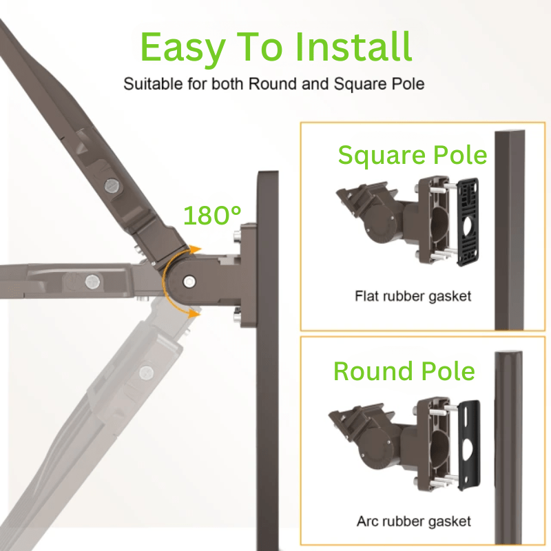 150W LED Shoebox Pole Light with Built in Photocell- Wattage Tunable (150W/120W/90W) 23,532 Lumens, 5000K Daylight, Ideal for Universal Mounting (Square/Round) Pole - Lumens Depot