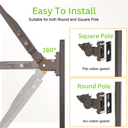 150W LED Shoebox Pole Light with Built in Photocell- Wattage Tunable (150W/120W/90W) 23,532 Lumens, 5000K Daylight, Ideal for Universal Mounting (Square/Round) Pole - Lumens Depot